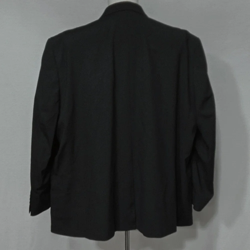 Oak Hill Blazer Mens 52 Black Wool Stretch Two Button Big Tall Suit Jacket
